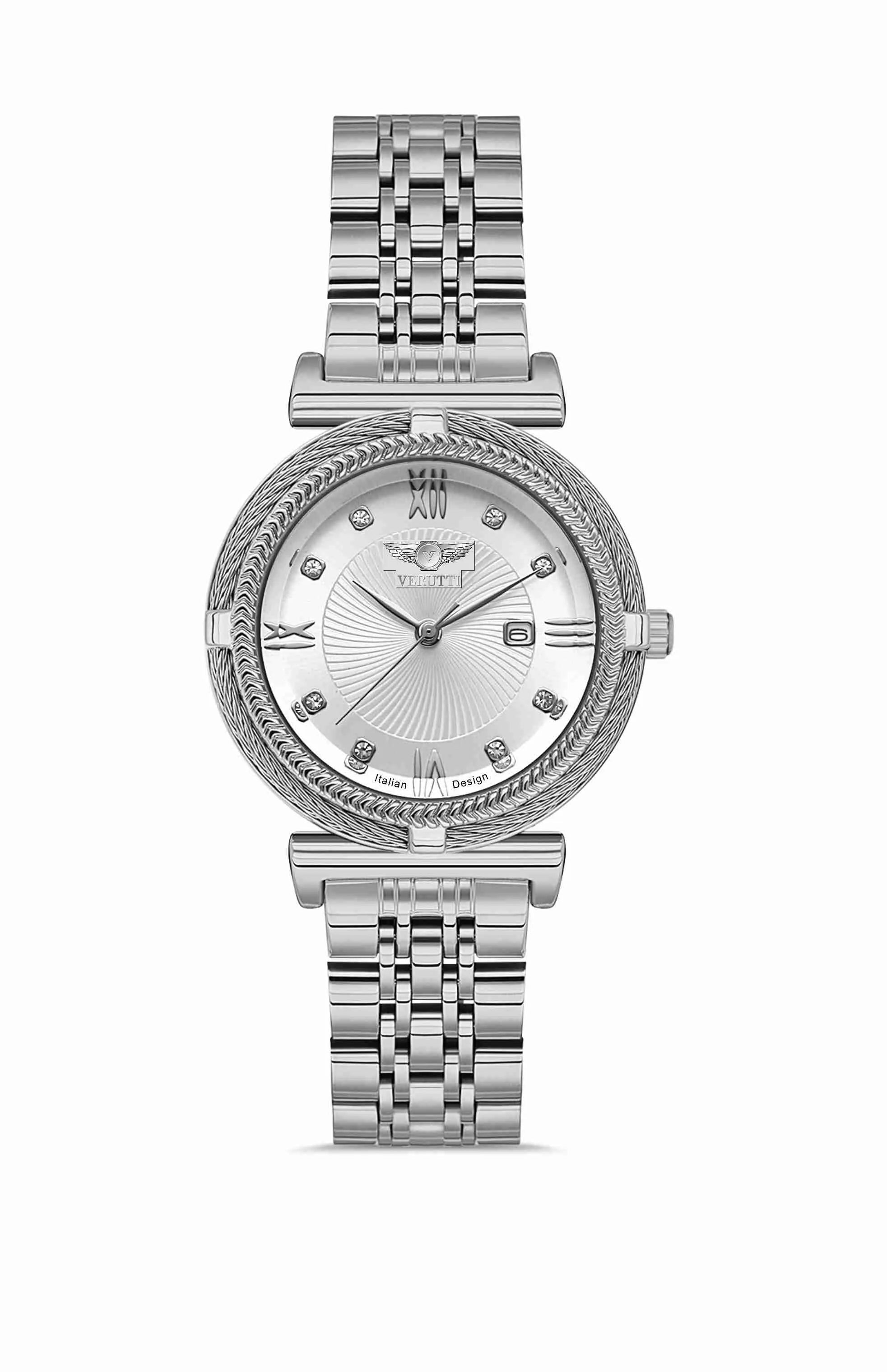 Women’s Luxury Watch – Verutti VR-1005-3 - Luna Silver Edition
Silver Bracelet & Sunray Dial