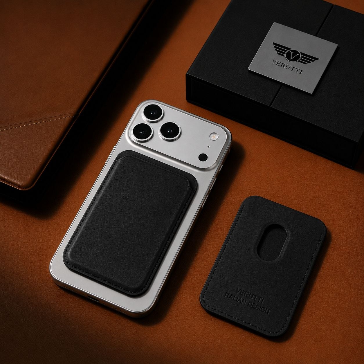 Verutti VRW-5018-Black | Leather Magnetic Card Holder