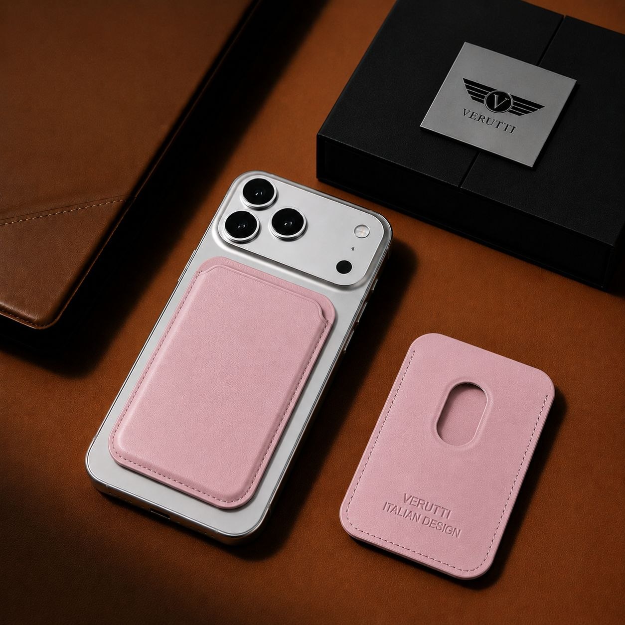 Verutti VRW-5018-Pink | Leather Magnetic Card Holder