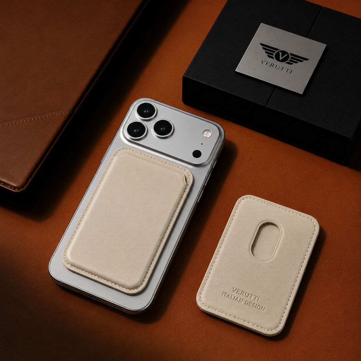 Verutti VRW-5018-Gold | Leather Magnetic Card Holder